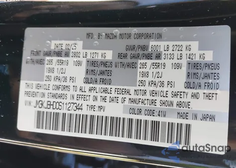 2025 Mazda Cx-70 3.3 Turbo Preferred Package z USA, uszkodzony, nr VIN JM3KJBHD0S1127344